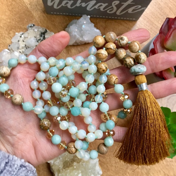 Handmade 108 Bead Mala Necklace, Yoga & Crystals - Picture 4 of 8